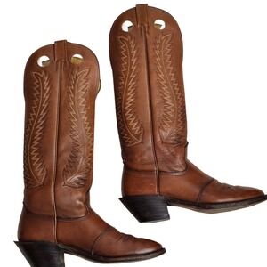 Vintage Nocona Buckaroo Tall brown Riding boots Knee-high Women's 9.5B